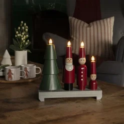 Outlet Konstsmide Adventsljusstake Tomte Röd/grön