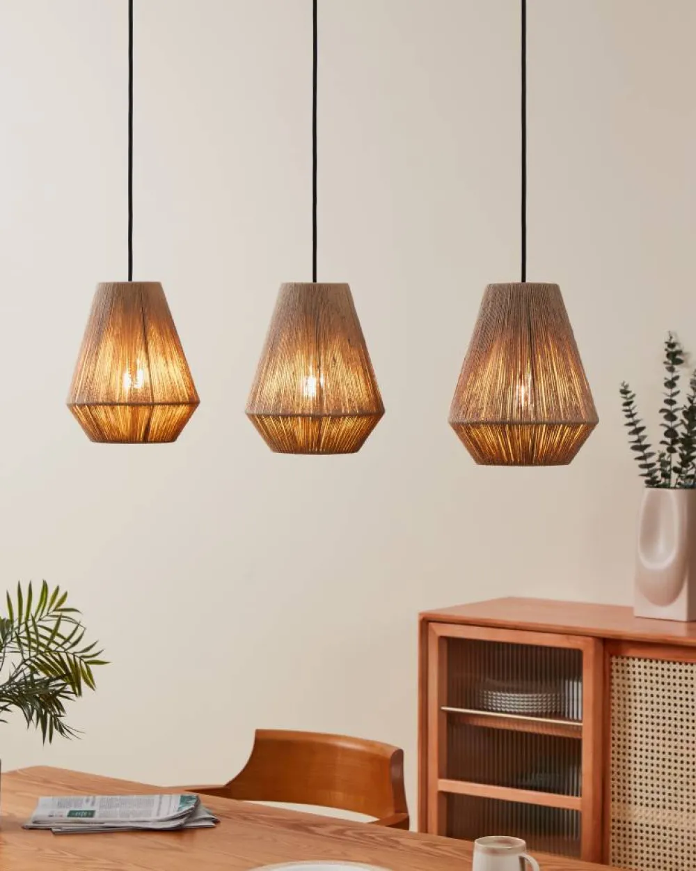 Eglo Alderney 90cm taklampa Natur