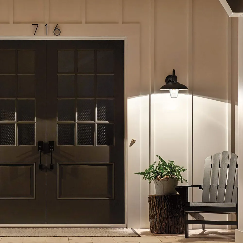 Outlet Elstead Lighting Allenbury utelampa Svart