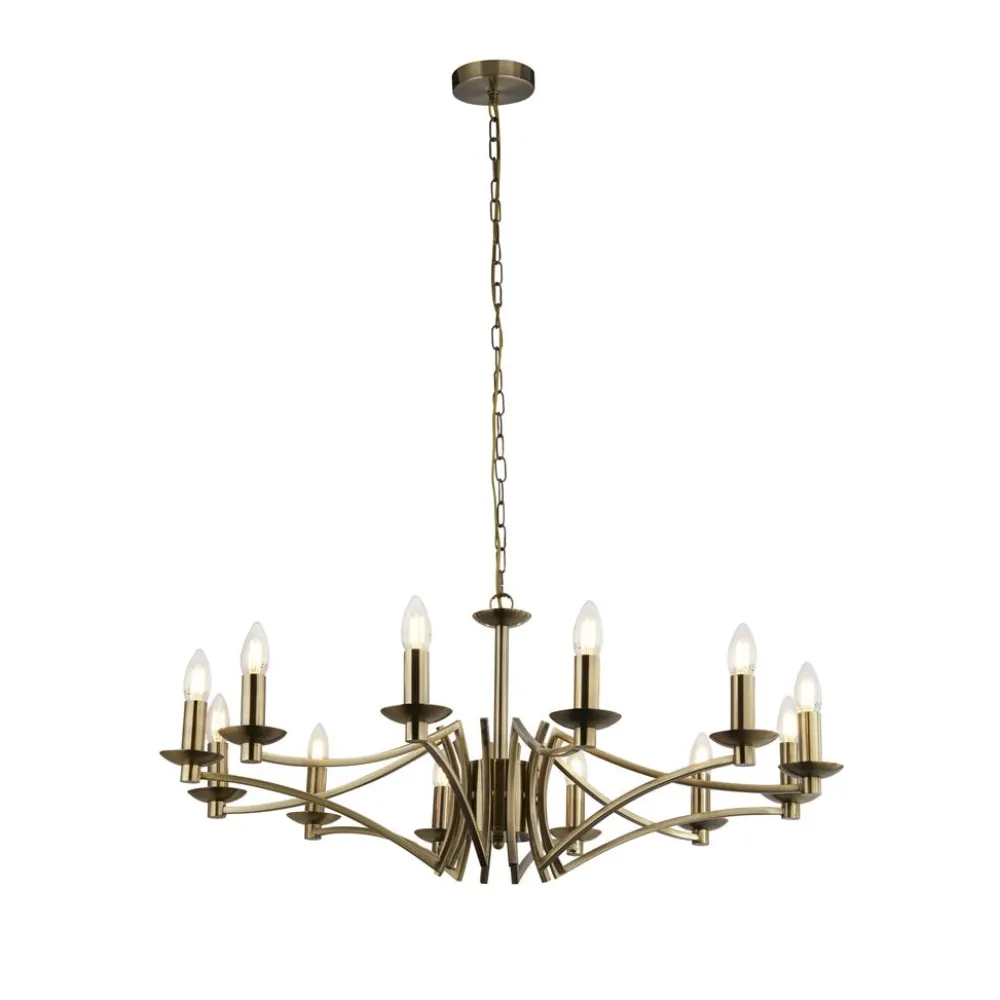 Searchlight Ascot Ø88 taklampa Antikmässing