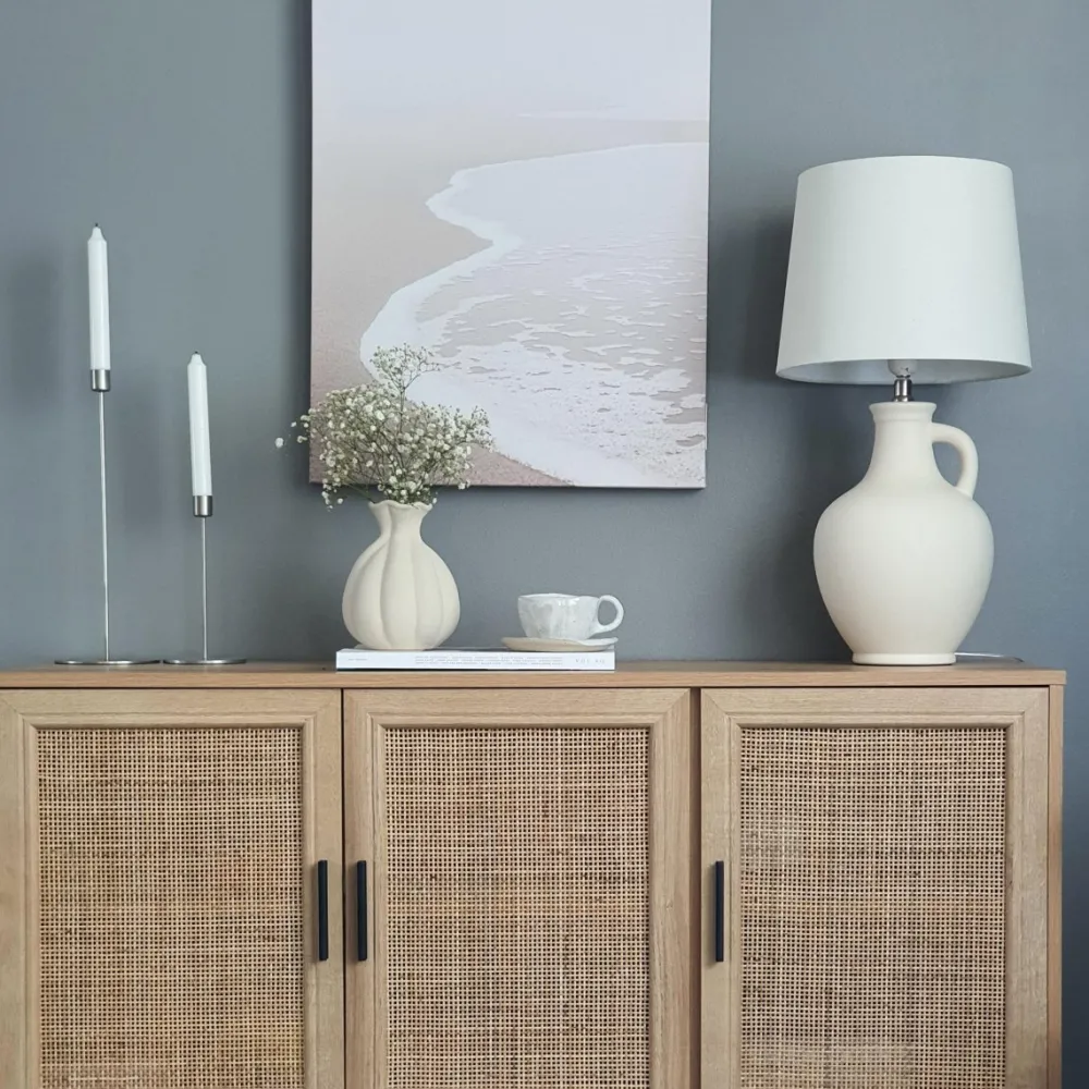 Aneta Lighting Athena 58cm bordslampa Naturvit