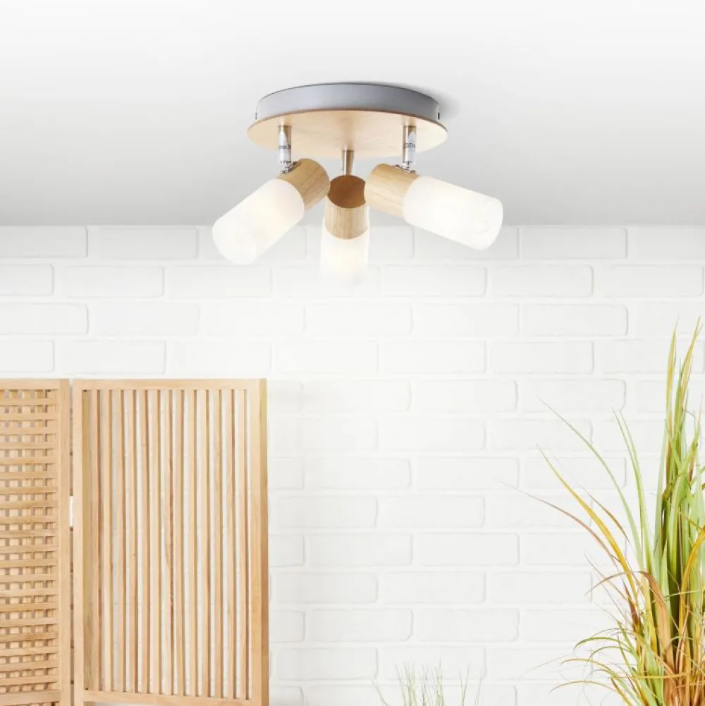 Outlet Brilliant Babsan 3 spotlight Trä