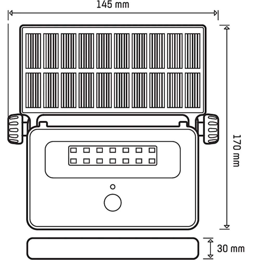 Clearance Designlight Batteridriven strålkastare med sensor solcellslampa Svart