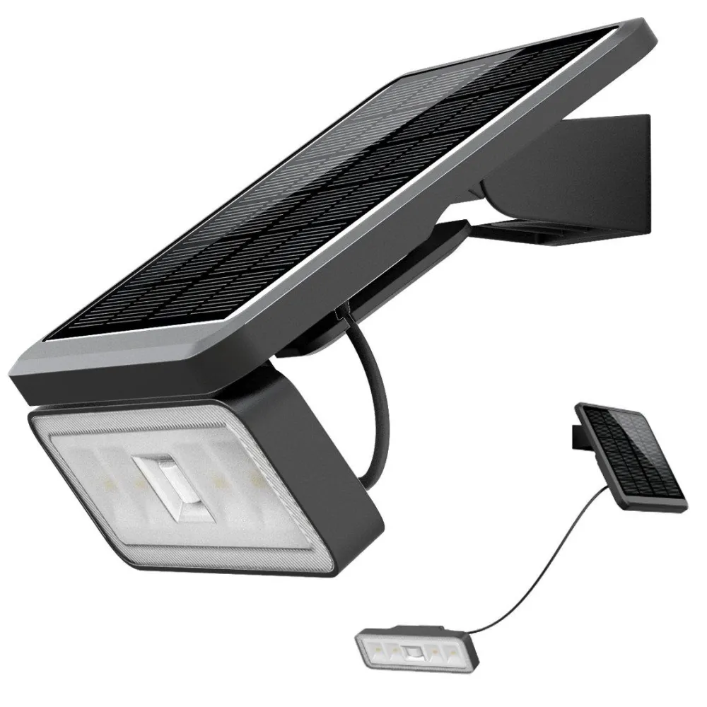 Clearance Designlight Batteridriven strålkastare med sensor solcellslampa Svart