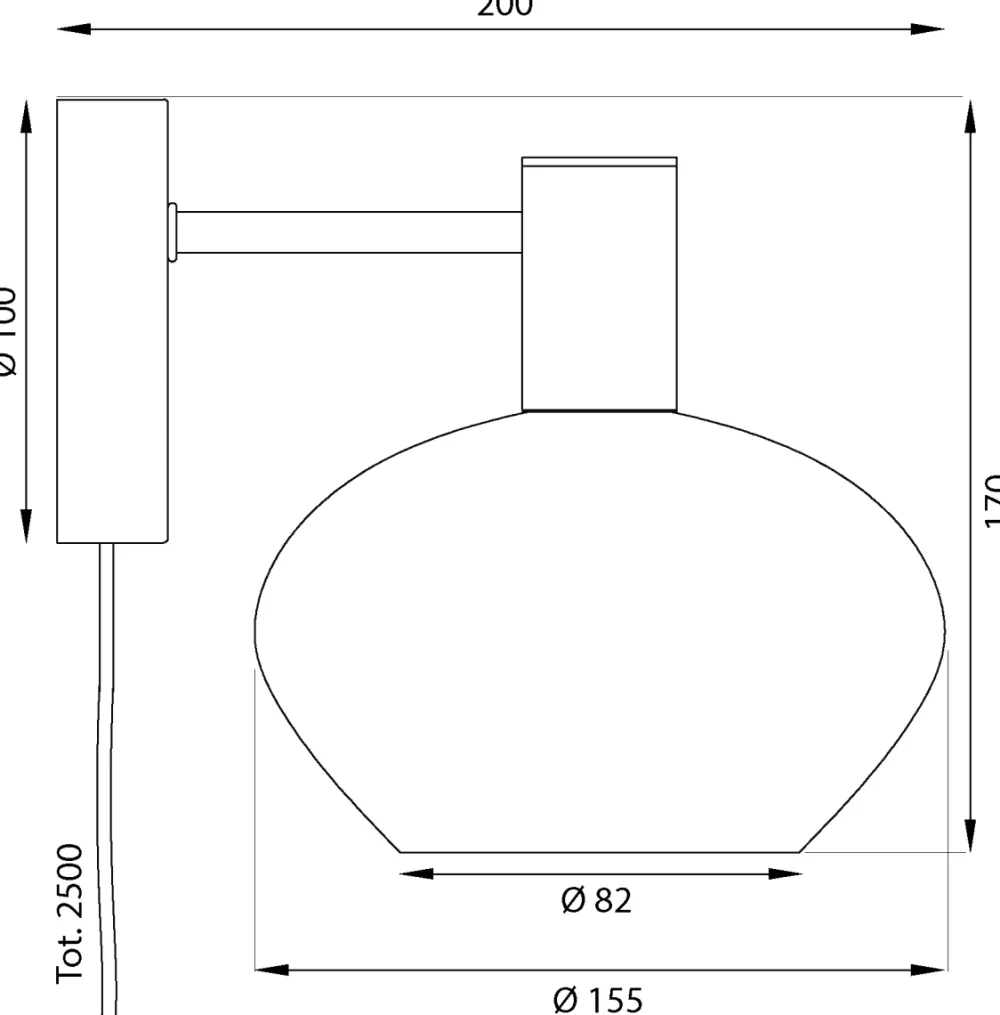 Discount Aneta Lighting Bell Ø15 vägglampa