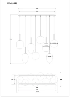 Globo Lighting Blacky 102cm taklampa