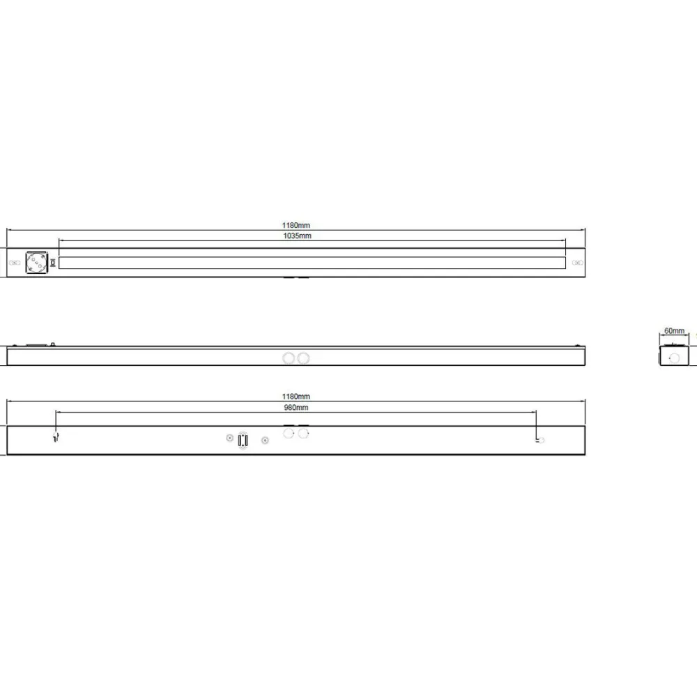Sale Designlight Bänky m. uttag 118cm Vit