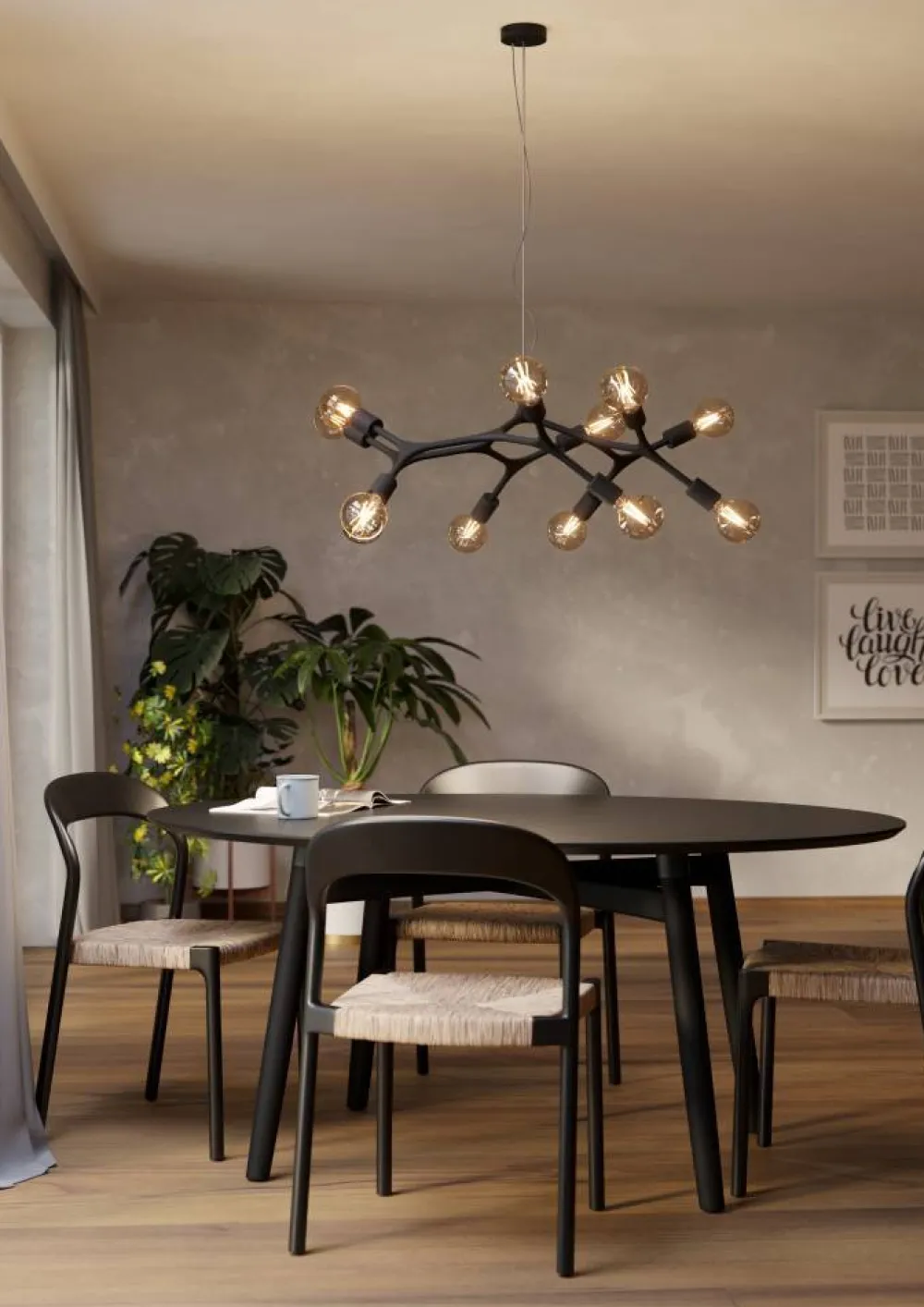 Eglo Bocadella 92cm taklampa Svart