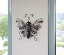 Outlet Star Trading Butterfly solcellslampa Svart