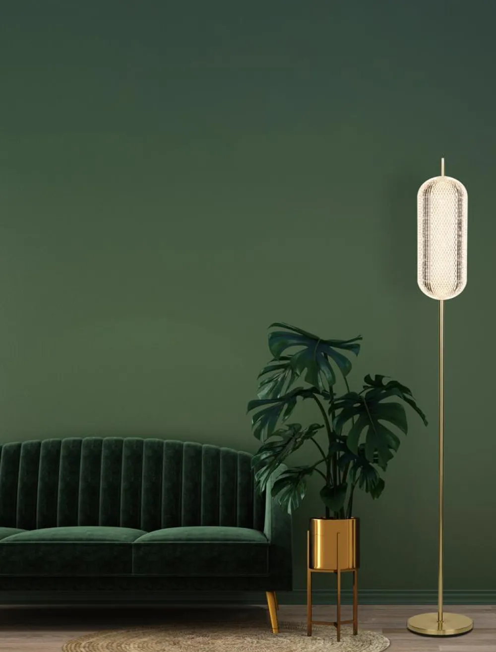 Online Searchlight Capsule golvlampa Mässing