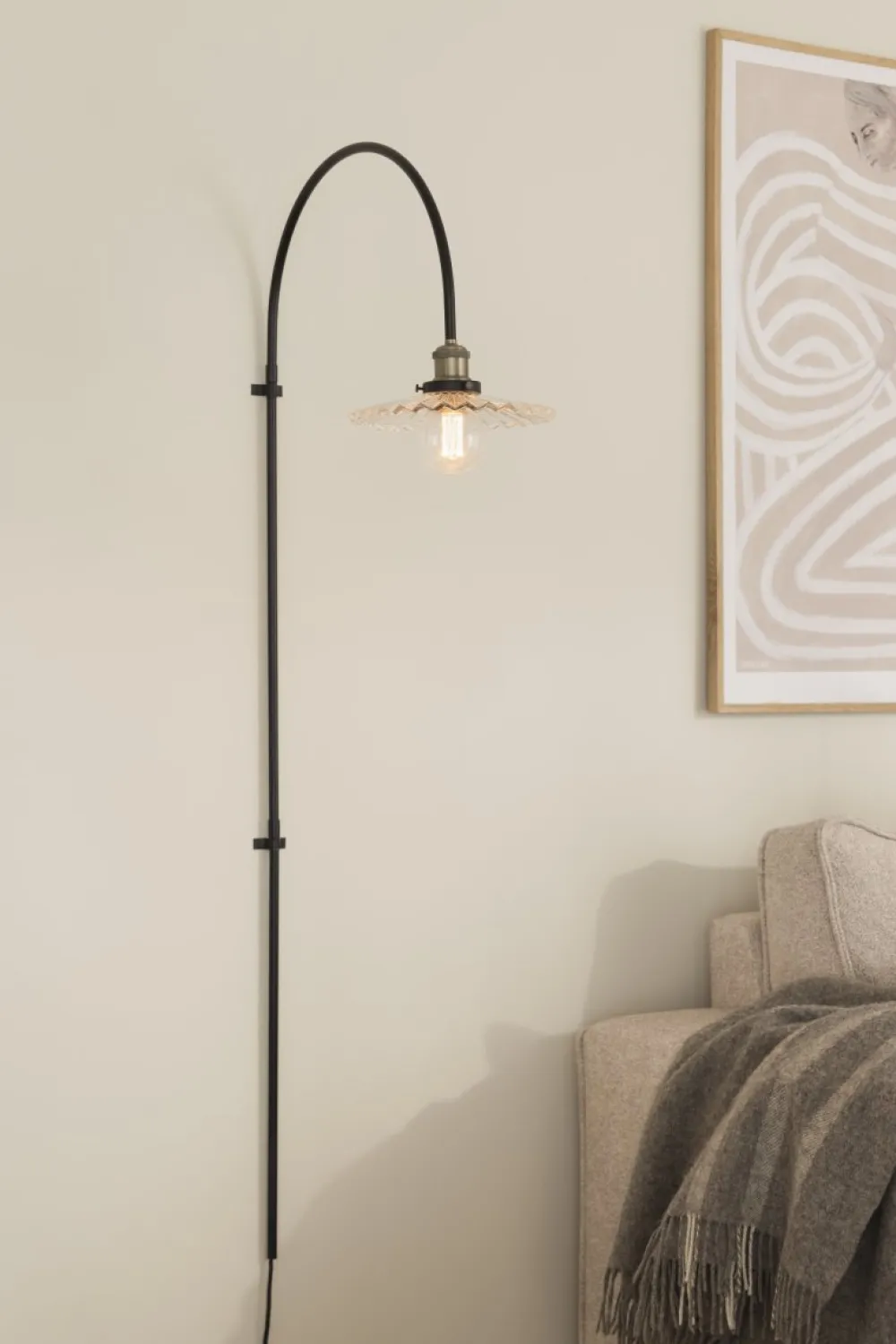 Hot Globen Lighting Cobbler 60cm vägglampa Transparent/svart