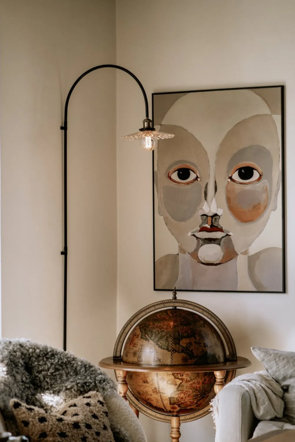 Hot Globen Lighting Cobbler 60cm vägglampa Transparent/svart