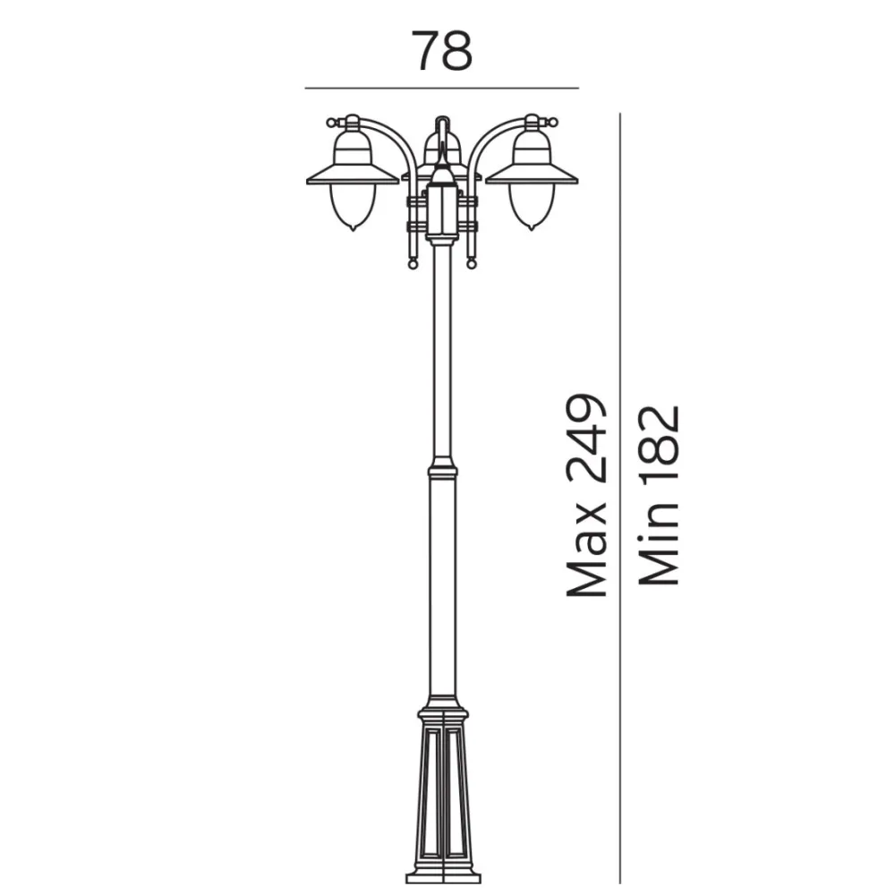 Discount Norlys Como 250cm stolpe Svart