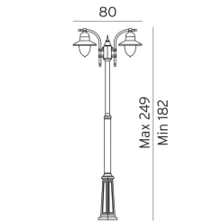 Norlys Como 250cm stolpe Svart
