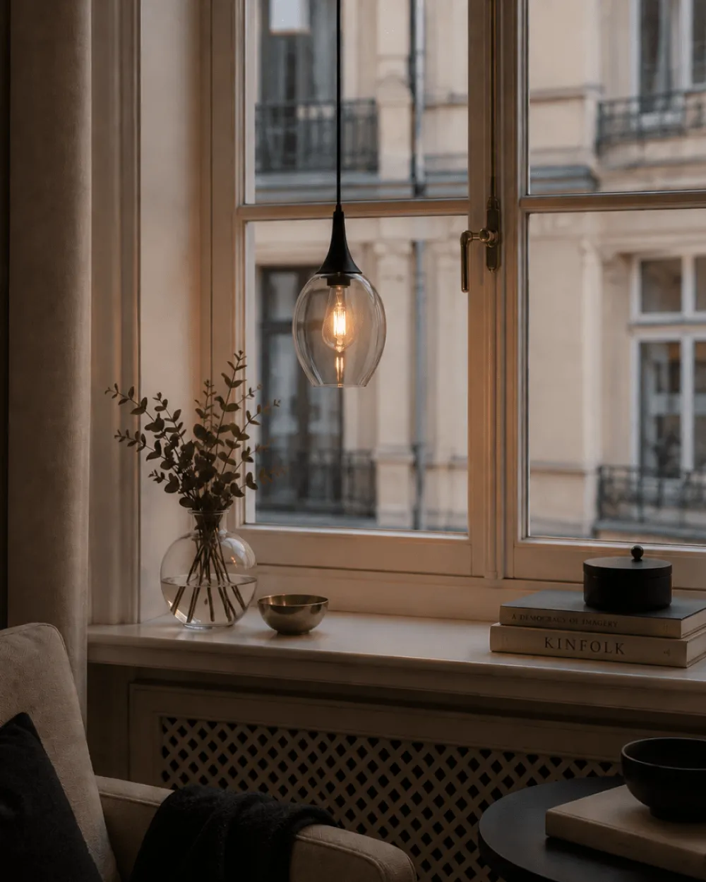 Hot Lampan Elipzo Ø18 fönsterlampa Rökfärgad