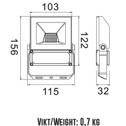 Designlight Elly strålkastare 10W Svart