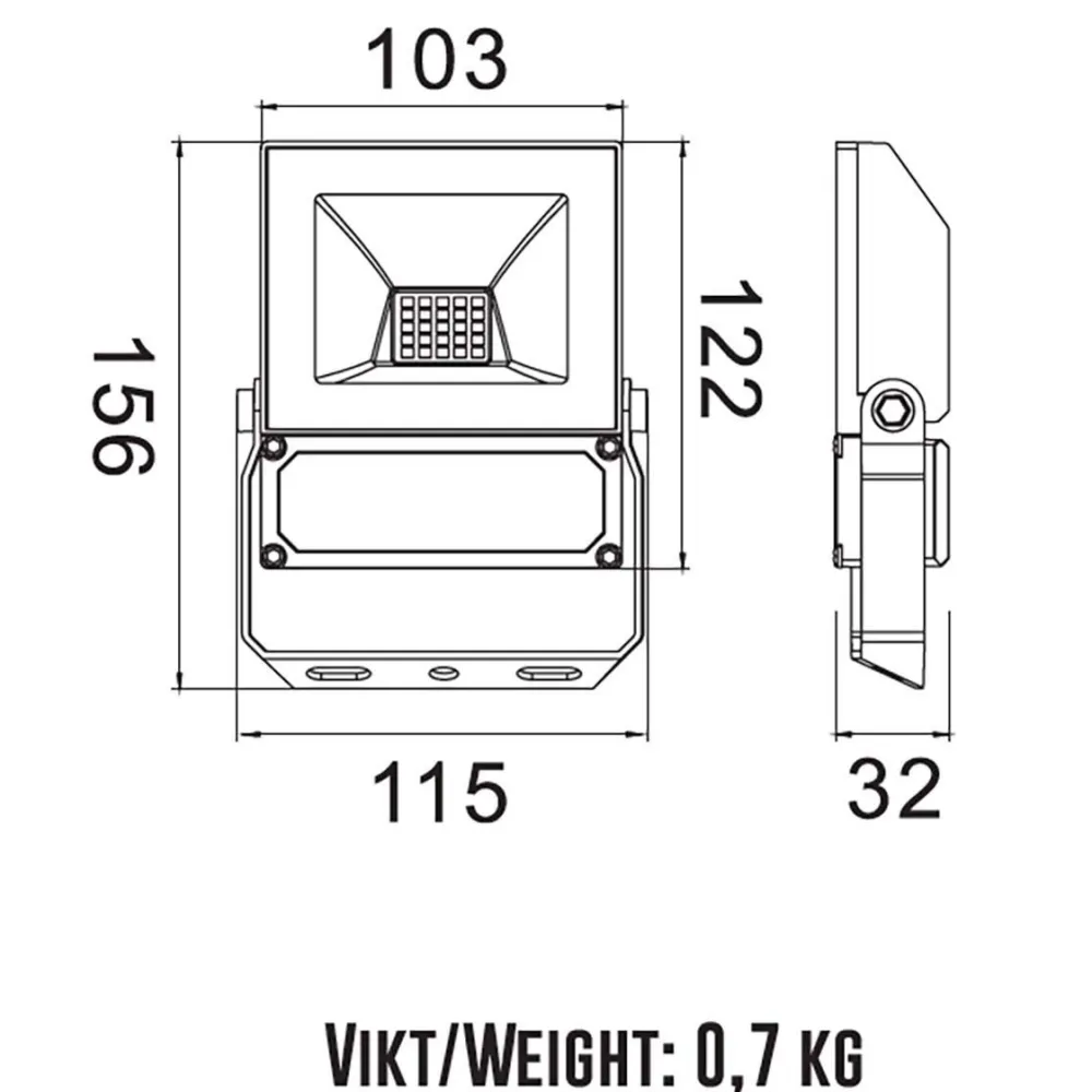 Designlight Elly strålkastare 10W Svart