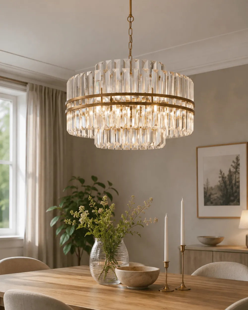Clearance Lampan Exeter Ø56 kristall Antikmässing