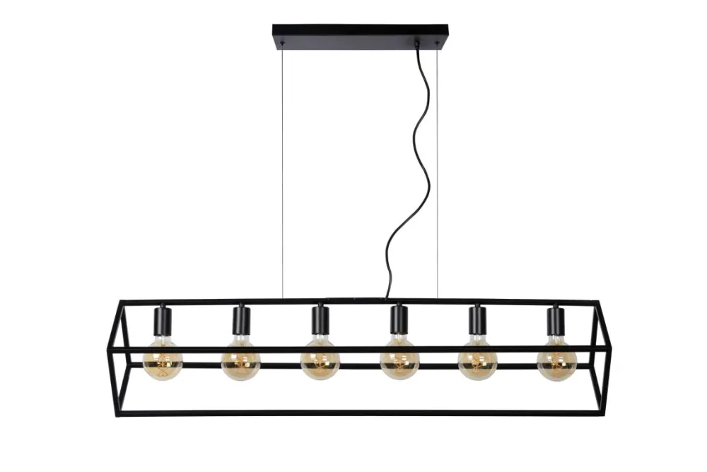 Outlet Lucide Fabian 120cm taklampa Svart