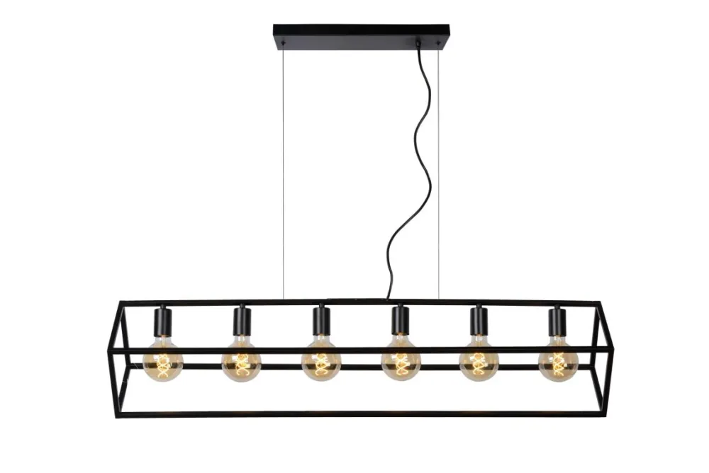 Outlet Lucide Fabian 120cm taklampa Svart