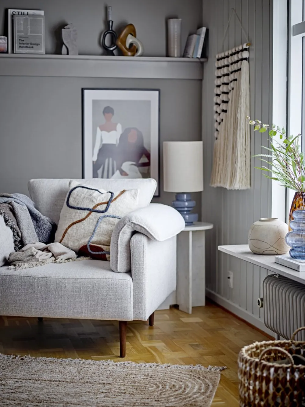 Clearance Bloomingville Fabiola 50cm bordslampa Blå