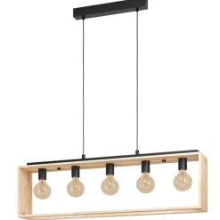 New Eglo Famborough 100cm taklampa Ljust trä