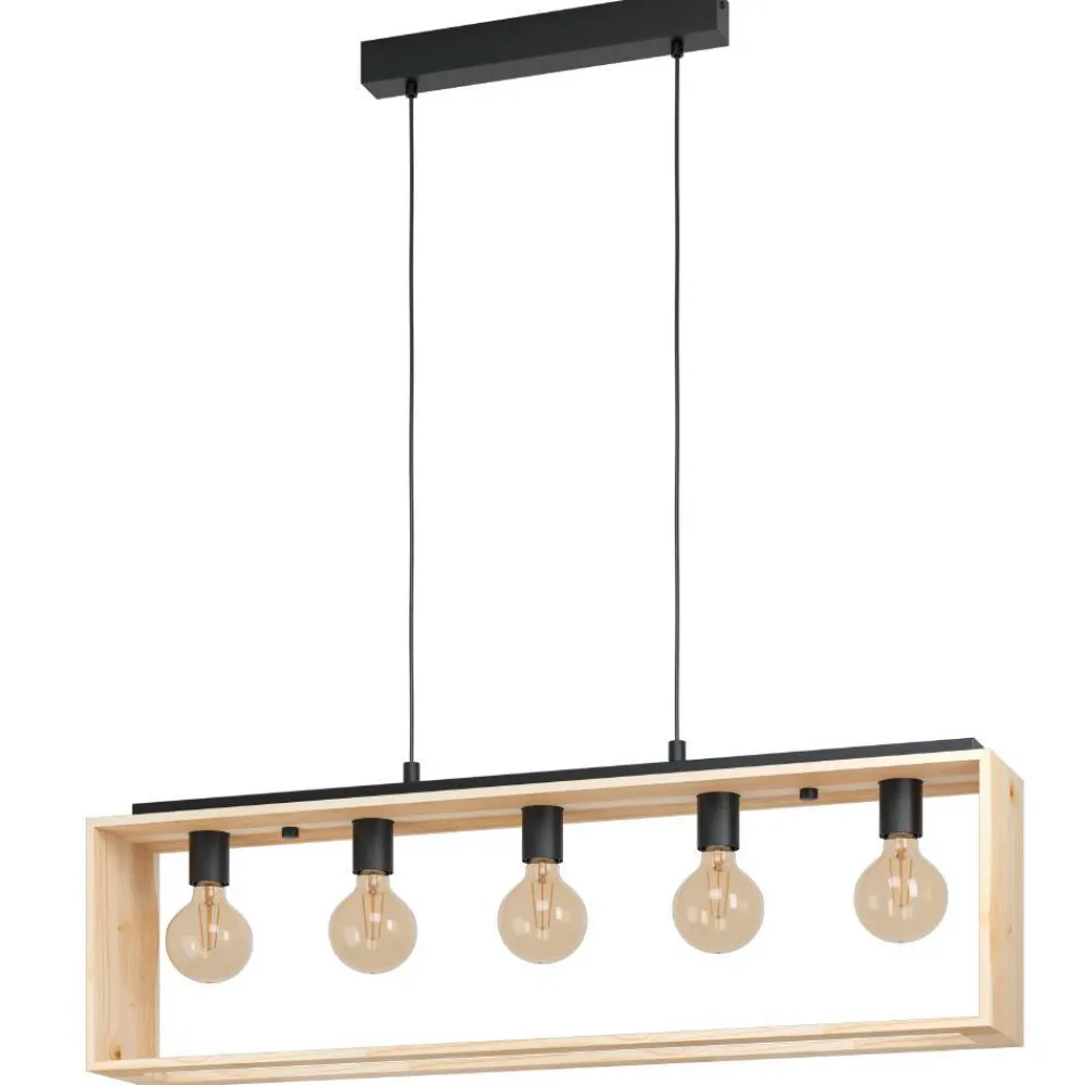 New Eglo Famborough 100cm taklampa Ljust trä