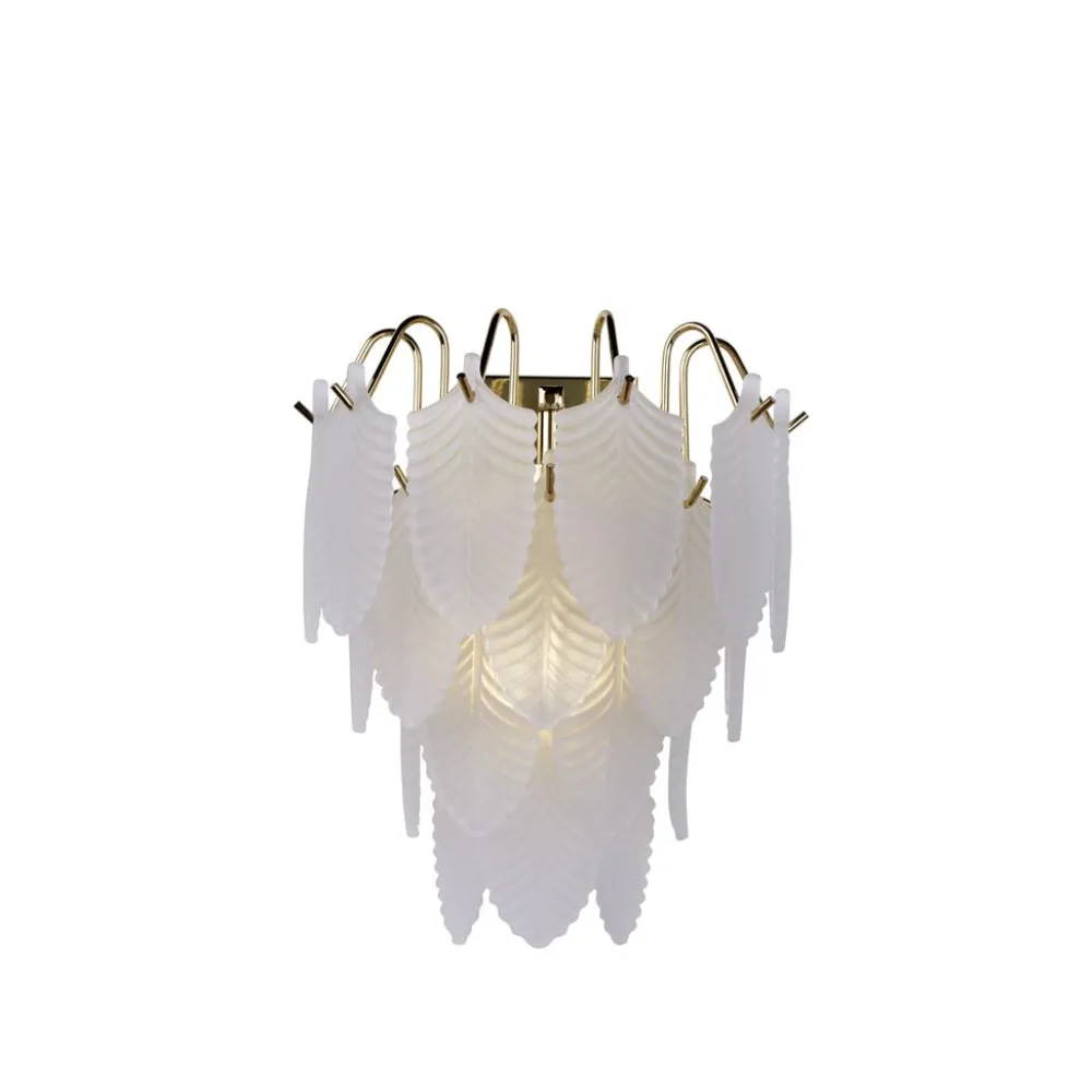 Clearance Searchlight Feather 25cm vägglampa Vit/mässing