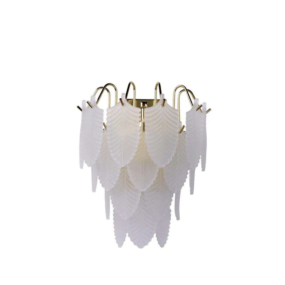 Clearance Searchlight Feather 25cm vägglampa Vit/mässing