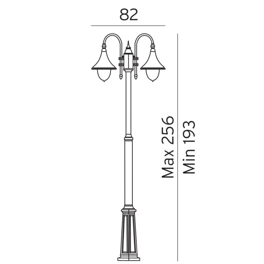 Outlet Norlys Firenze 255cm stolpe Svart
