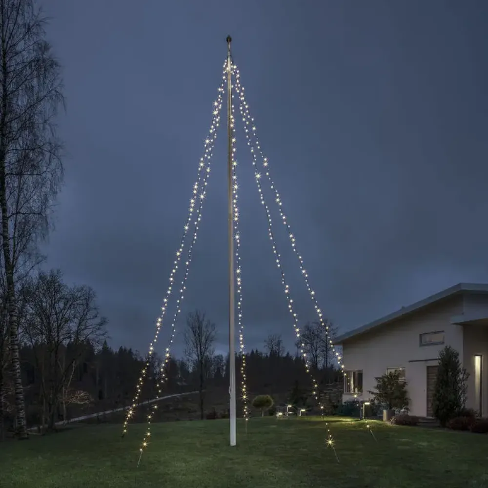 Discount Konstsmide Flaggstångsslinga varmvit 10m Svart