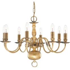 Outlet Searchlight Flemish 8 Ø62 taklampa Mässing
