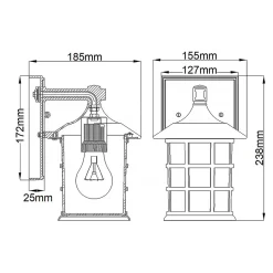 Elstead Lighting Freeport 24cm utelampa