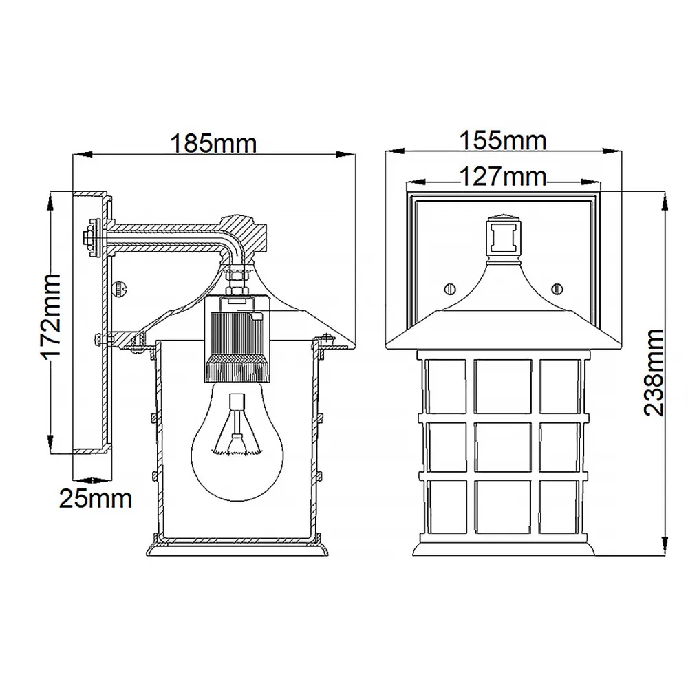 Elstead Lighting Freeport 24cm utelampa