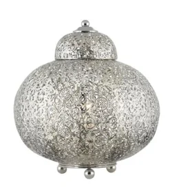 Hot Searchlight Fretwork 30cm bordslampa Silver