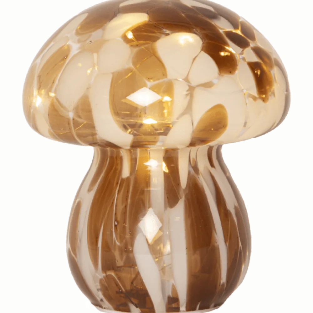 Discount Star Trading Funghi 15cm bordslampa Brun