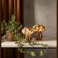 Discount Star Trading Funghi 15cm bordslampa Brun