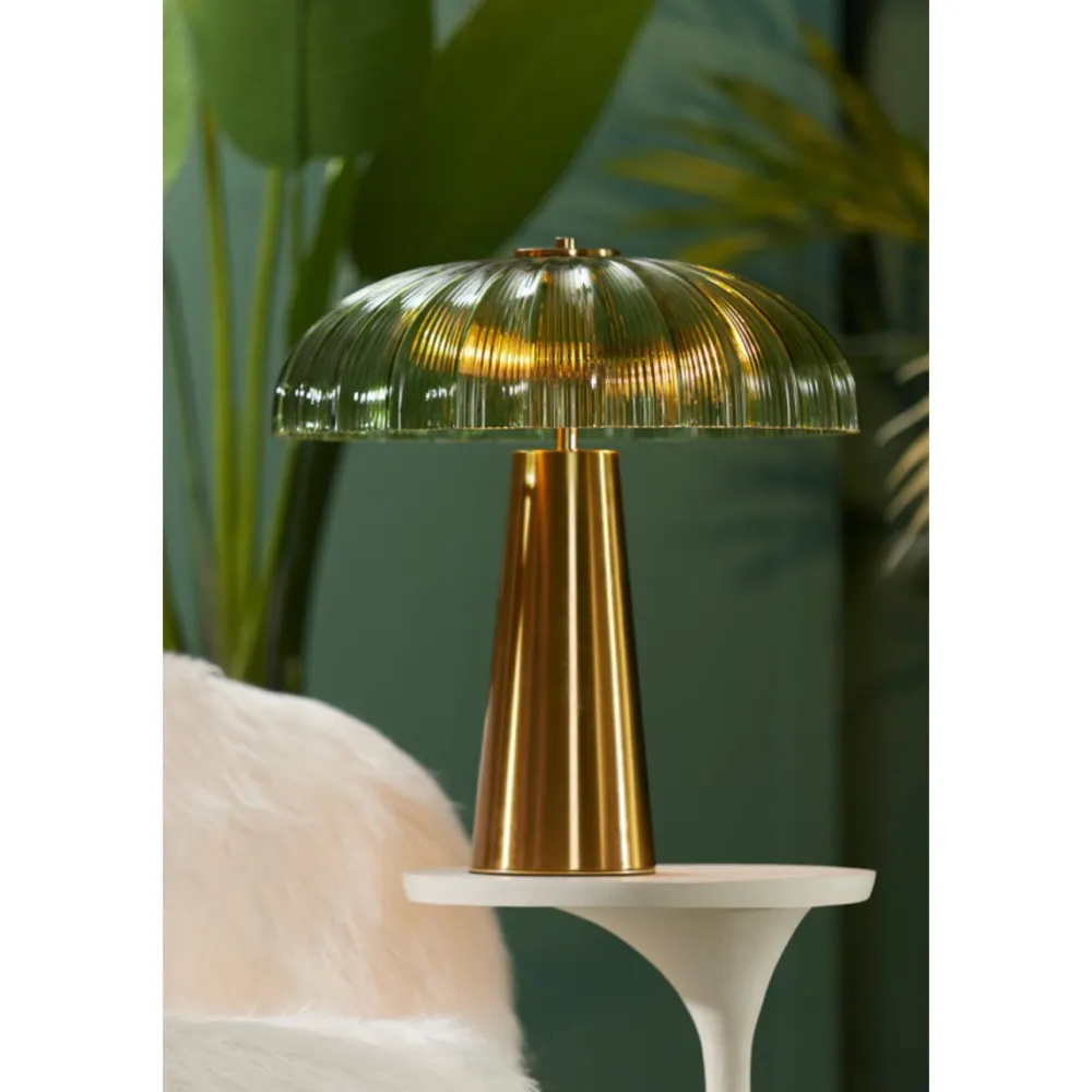 Light & Living Fungo 50cm bordslampa Guld