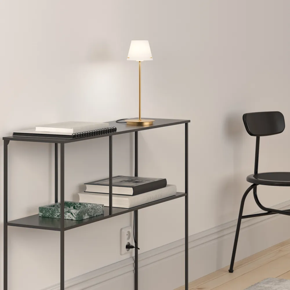 Sale Herstal Gil 34cm bordslampa Satin mässing