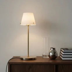 Sale Herstal Gil 34cm bordslampa Satin mässing