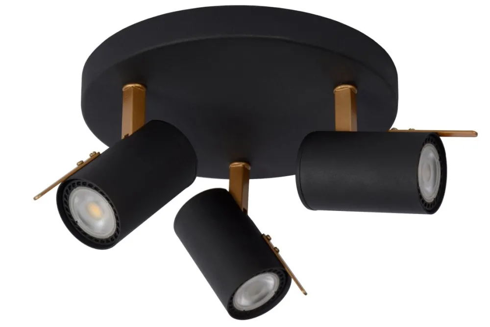 Hot Lucide Grony 3 spotlight Svart
