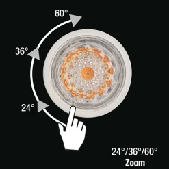 Online Unison GU10 Zoom 24° 36° 60° 7W dimbar Vit