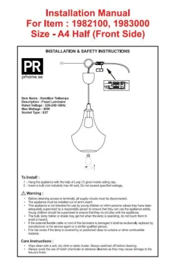 Discount PR Home Hamilton Ø20 taklampa Transparent