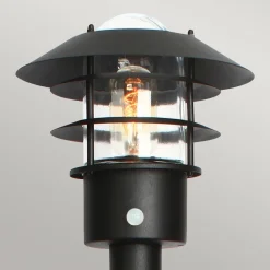 Online Elstead Lighting Helsingor PIR 100cm pollare Svart