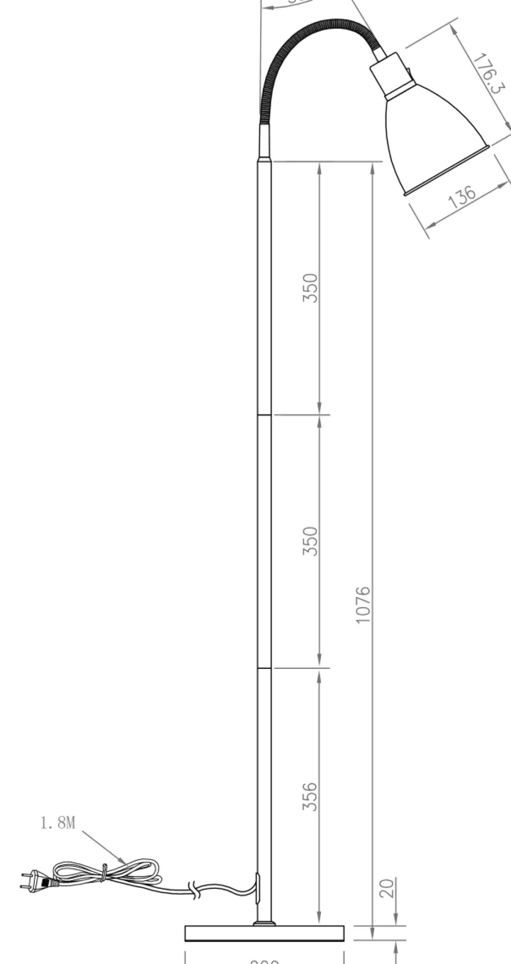 Discount Aneta Lighting Idre 1 golvlampa