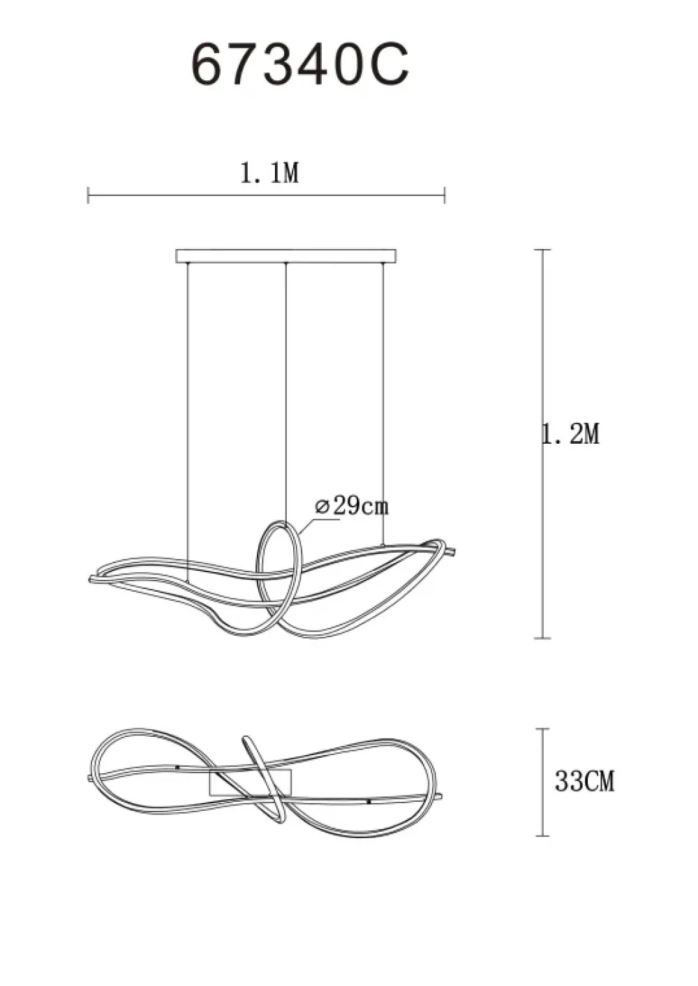 Globo Lighting Iduna 110cm taklampa