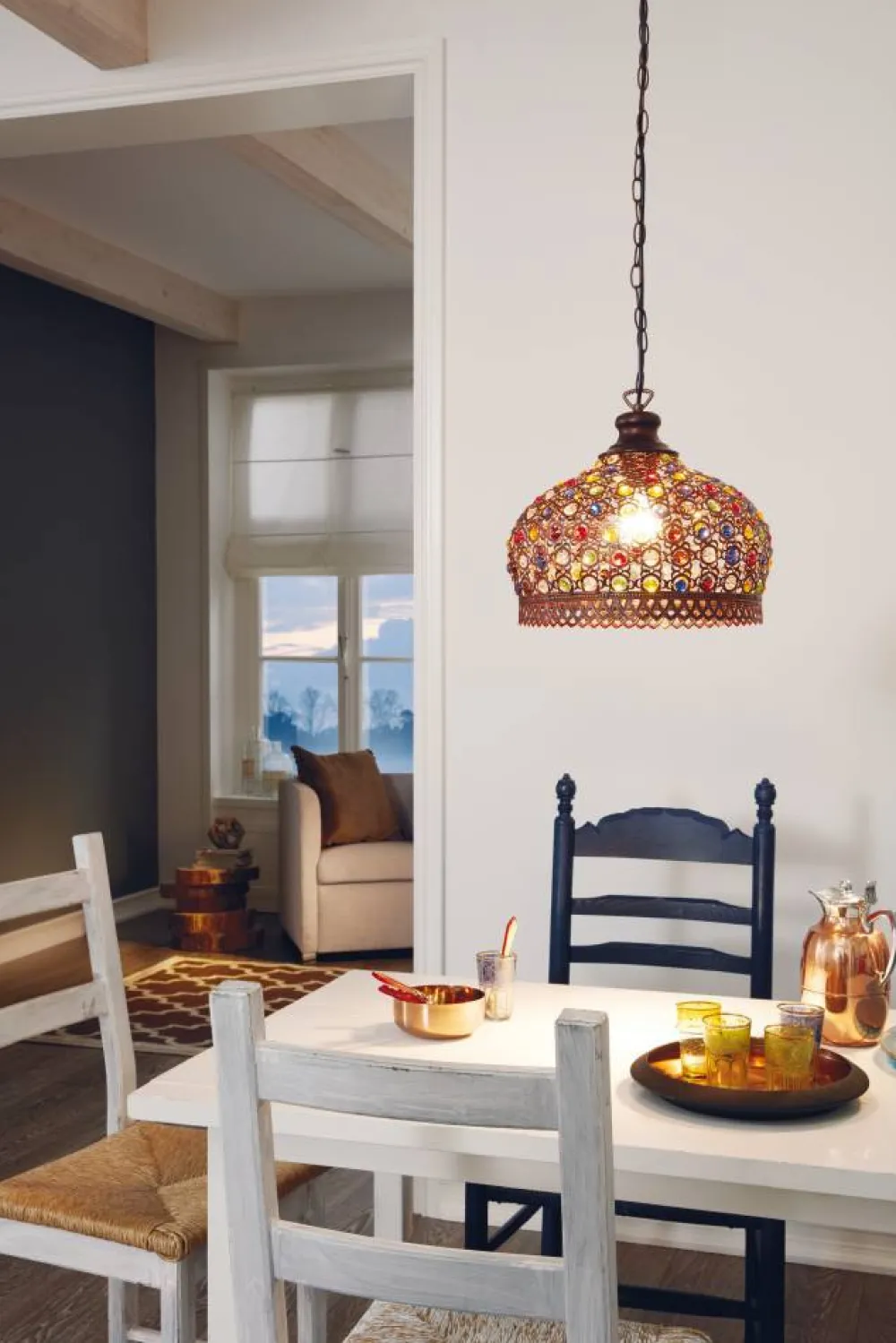 Outlet Eglo Jadida Ø33 taklampa Antikkoppar