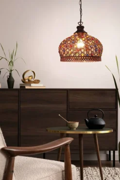 Outlet Eglo Jadida Ø33 taklampa Antikkoppar