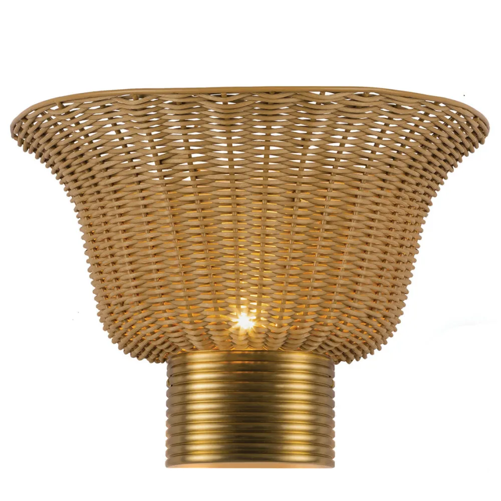 Best Elstead Lighting Kai 25cm vägglampa Natur