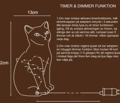 Best Pixie Design Katt 22cm bordslampa
